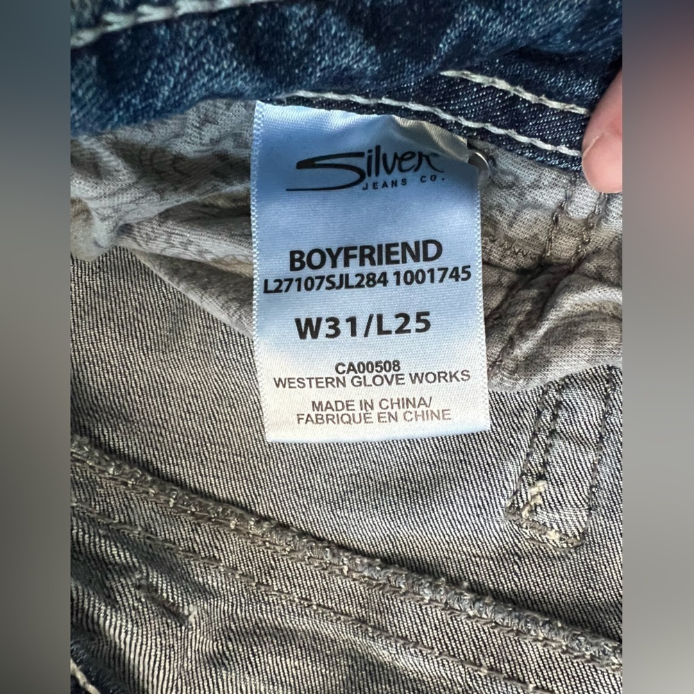 Women’s silver jeans distressed boyfriend 31/25 - Picture 5 of 10